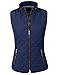 NE PEOPLE Women’s Quilted Vest – Reversible Lightweight Sleeveless Full Zip Up Faux Fur Lining Gilet Jacket with Pockets NEWV44 Navy M