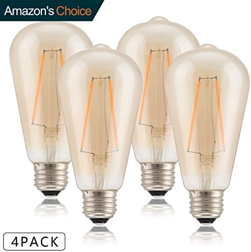 Generalman 4X Vintage Light Bulb Retro Old Fashioned Edison Style E27 Screw LED ST64 2W 230V - Squirrel Cage Tungsten Filament Glass Antique Lamp