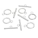 VALYRIA 10 Sets Stainless Steel Toggle Clasps Connectors Jewelry Findings Silver Tone