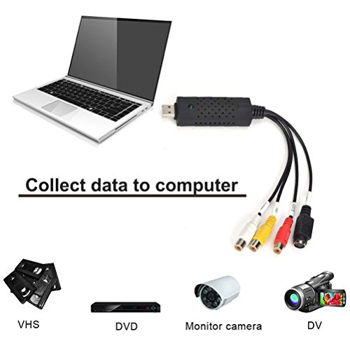 USB 2.0 Video Capture Adapter-COOLEAD Audio VHS to DVD Converter Video Capture Card,Device for PC,Windows 2000/XP/7/8,Vista32/64
