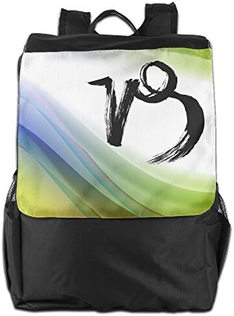 UGWATQ Personality Outdoor Men And Women Travel Backpack Capricorn Symbol In Link The Goat Logo Travel Knapsack