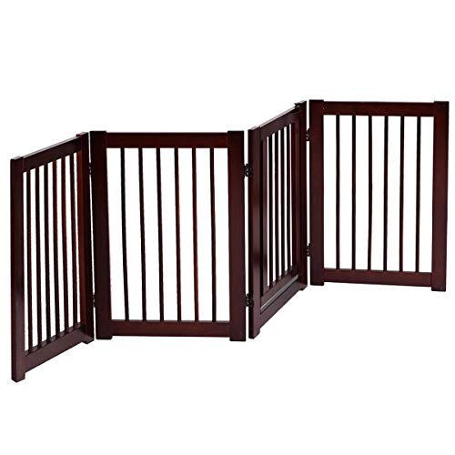 Dog Kennel & Run Accessory, 30" Configurable Folding 4 Panel Wood Fence