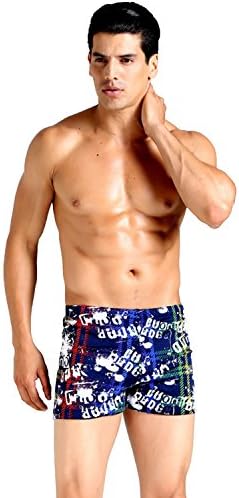 2019 New Fashionable Men's Swim Pants Printed Swim Pants High-end Men's Beach Pants Swim Trunks Explosive Models (Blue, Black, Variety of Suits)