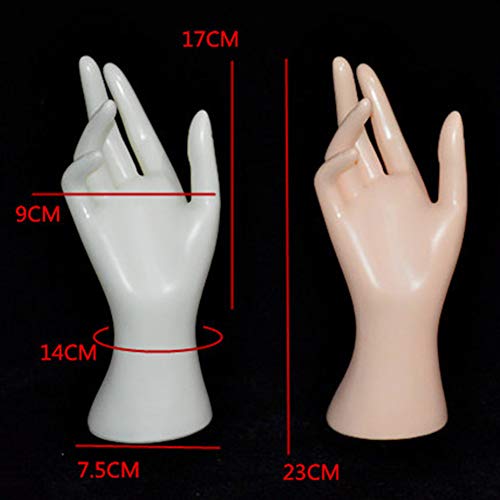 Mannequin Hand Finger Ring Watch Arm Holder Model Bracelet Bangle Right Jewelry Display Base Stand Wrist Gloves(White) - Thumbnail 2