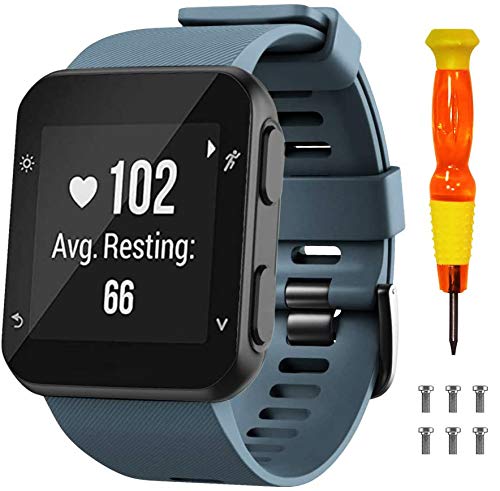 NotoCity for Garmin Forerunner 35 Strap/Garmin Approach S10 Strap Soft Silicone Replacement Watch Band Forerunner 35/Approach S10 Golf Watch(SLATE)