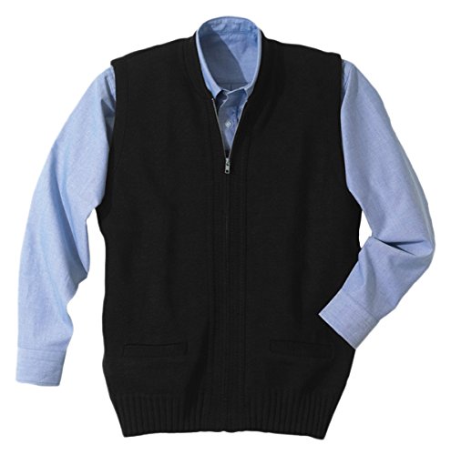 Ed Garments Men's Heavy Weight Two Pocket Zipper Vest Large Black