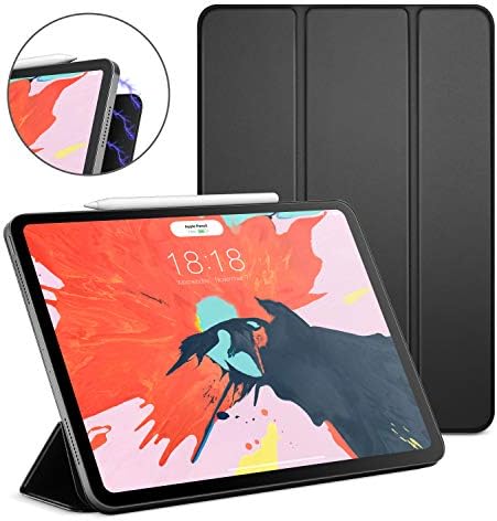 DTTO iPad Pro 12.9" Case 2018, [Apple Pencil Pair and Charge Supported] Magnetic Attached Smart Cover with All 102 Magnets Precisely Aligned, Auto Sleep/Wake for iPad Pro 12.9 Inch, Black