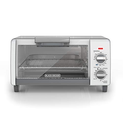 BLACK+DECKER TO1785SG Crisp N Bake Air Fry Toaster Oven, 4Slice, Gray