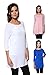 Free to Live 3 Pack Women's Loose Fit Long Elbow Sleeve Jersey Tunics (XL, Rose, Royal Blue, White)