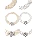 Utopiat flapper costume jewelry set-Audrey Hepburn Breakfast at Tiffany's Bridal Pearl Jewelry Set for Flapper Vintage Costume, silver, Large