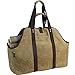 MYFIREPLACEDIRECT Waxed Canvas Log Carrier Tote Bag, Extra Large Durable Firewood Holder with Handles and Shoulder Strap, Heavy Duty Wood Carrying Bag for Fireplaces & Wood Stoves Khaki