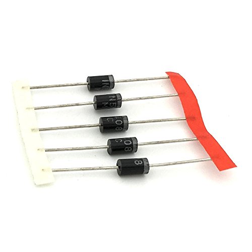 Poilee Rectifier Diode Assorted Kit,100 pcs 1N4148 1N4007 1N5819 1N5399 1N5408 1N5822 FR107 FR207 Electronic Components Package,Diode Assortment - Thumbnail 2