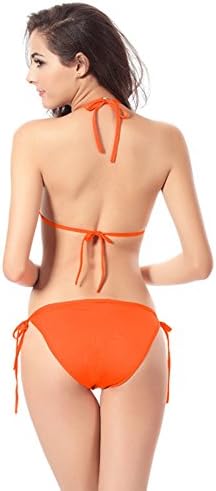 Leymor Women Halter Tie Side Bottom Triangle Bikini 2 Pieces