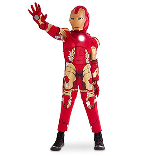 Disney Store Little Boys Deluxe Iron Man Light Up Costume Sz 4T 5/6 7/8 9/10 Red