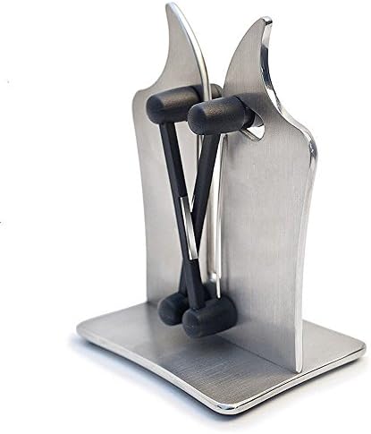 Knife Sharpener Triple-Action Austrian Tungsten Carbide Professional Sharpening and Whetting Tool (Black)