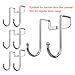 Poeland Over Cabinet Drawer Double Hooks 304 Stainless Steel Narrow Door Hook for Kitchen, Bathroom, Drawer, Wardrobe Door, Cabinet Door, Office Cubicle Partition Hook Pack of 4