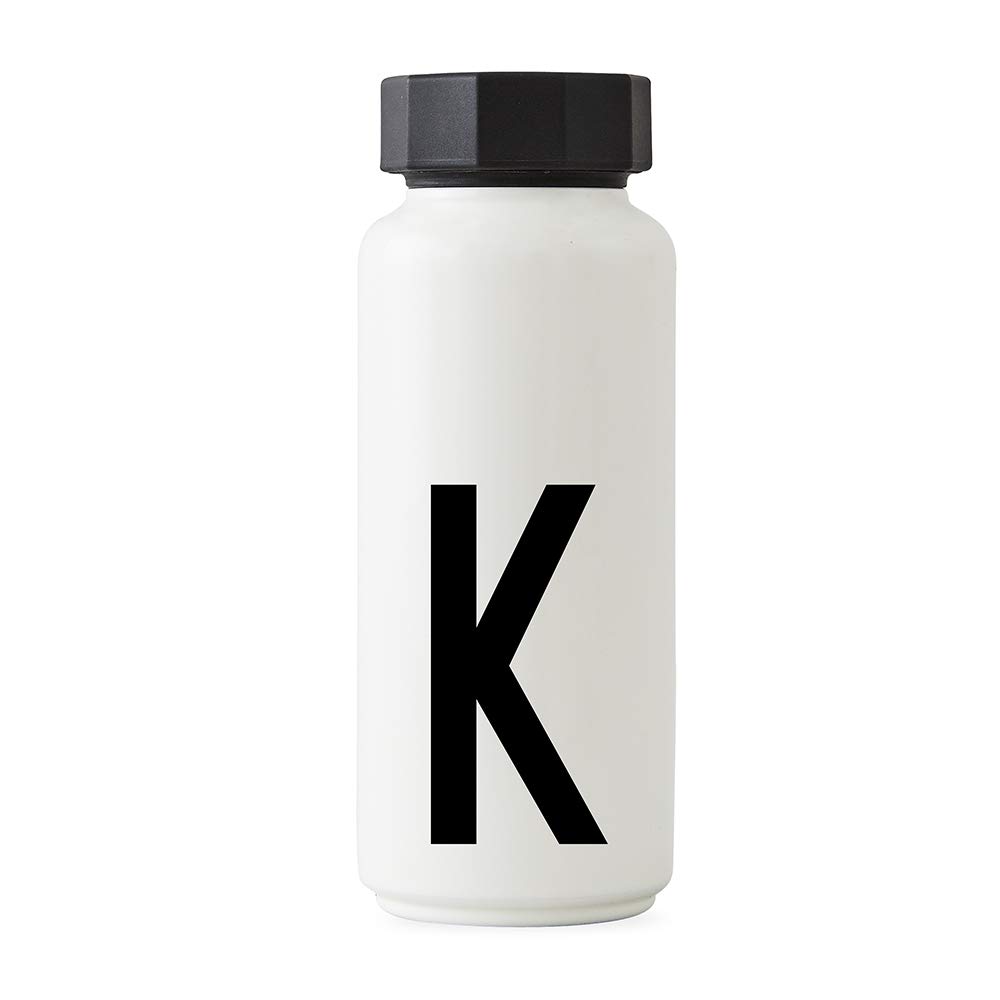Design Letters Personal Thermo/Insulated Bottle (White) - K - BPA-Free Double Walled Vacuum, Stainless Steel, Nordic Design, Keeps Cold for up to 24 Hrs/Hot up to 12 Hrs, 500 ml, Leak-Proof, 280 g. โ image 1