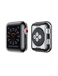 Funda compatible Apple Watch Series 4, 360 suave TPU chapado cubierta para iWatch 1.575 in 1.732 in   con pantalla de plástico transparente