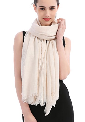 Premium Women Extreme Soft Scarf Wrap Shawl For Any Season, Super Size, Rich Color Choice ( Cream )