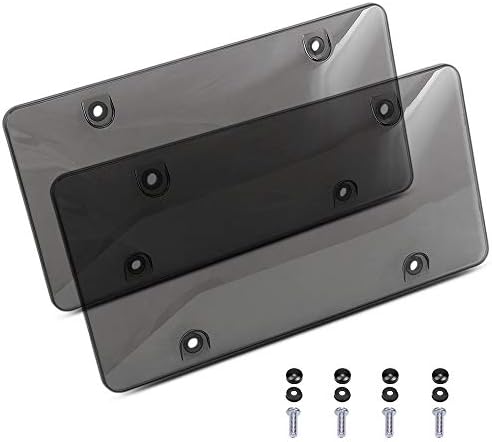 Lanyifang 2 Pack Car License Plate Cover Frame Shields - Bubble Design Novelty Plate Covers Fit Most Standard US Plates, Screws Included (Smoked Black)