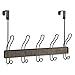 InterDesign Twillo Over Door Storage Rack – Organizer Hooks for Coats, Hats, Robes, Clothes or Towels – 5 Dual Hooks, Bronze