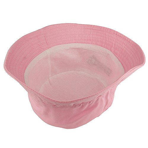 Girl's Princess Embroidered Youth Size Cotton Bucket Hat - PINK - 48CM