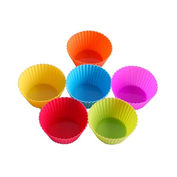 Cupcake Molds, 24 Pack Reusable Silicone Baking Cases Muffin Molds