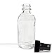 Vivaplex, 12, Clear, 2 oz Glass Bottles, with Black Fine Mist Sprayers