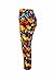 Women's Active Workout Capri Leggings Shorts Stretchy Tights(Leaves,M)