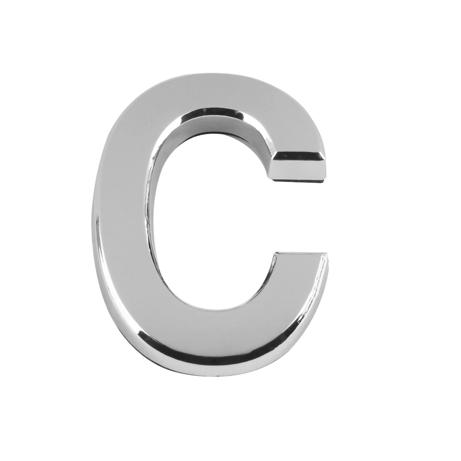 Larcele 1.96inch/5cm Self-Stick Modern House Number ABS Address Numbers Silver Mailbox Number 3 Pieces MPH-04(Letter C)