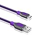 USB Type C Cable, 4-Pcs (1ft,3ft,6ft,10ft) Fasgear Braided Fast Charging Type-C 2.0 Cable Compatible with Note 9/S9/S10, LG V30/V20 G6 G5,Google, Switch, Pixel, XL and More (Purple)
