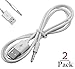 Josi Minea x2 Pcs 3.5mm Male AUX Plug to USB Male Adapter for Data Sync & Charging Cable Charger Converter Headphone Audio Extender Jack for iPod Shuffle 3rd/ 4th / 5th / 6th Gen [2 Pack - 3.3ft / 1M]