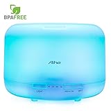 Aiho Essential Oil Diffuser, 500ml Aroma Cool Mist Humidifier Whisper Quiet 4 Timer Modes & 7 Color LED with Auto Shut Off