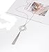 YOUMI Long Necklace for Women Layered Rhombus Leaf Drop Tassel Pendant Necklace Y Lariat Sweater Necklace(Silver)