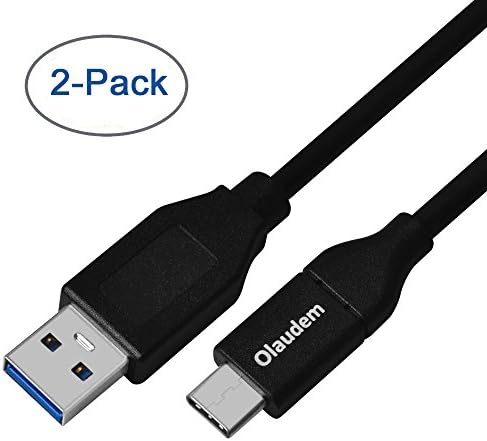 USB 3.1 Gen 2 Type C Cable, Olaudem 2-Pack 3.3ft Superspeed 10Gbps USB to USB-C Cable Fast Charging for Macbook Pro 2017/2016, Samsung Galaxy S8/S8 Plus,Google Pixel XL,Nexus 6P/5X,LG G5 G6 V20, Black