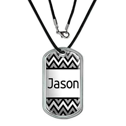 Graphics and More Dog Tag Pendant Necklace Cord Names Male Jac-Jay - Jason