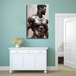HMLZSJ Nude Muscle Male Torso Portrait Art Gay