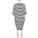 Yoyorule Fashion Striped women Plus Size Knee-length Loose O-Neck Casual Dress (2XL, Black)
