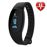 HealthTree Activity Tracker with Heart Rate Monitor, Waterproof Fitness Watch with blood pressure Monitor,black