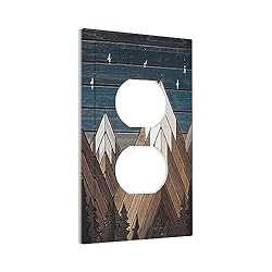 Rustic Geometric Mountain Wilderness Wood 1 Gang