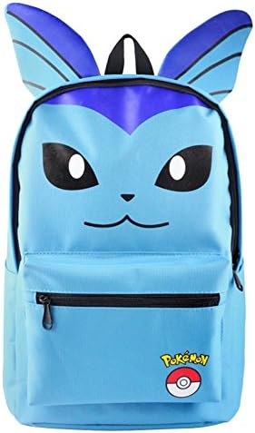 HEYFAIR Cute Pocket Monster Pokémon Casual Backpack School College Bag Travel Daypack (Vaporeon)