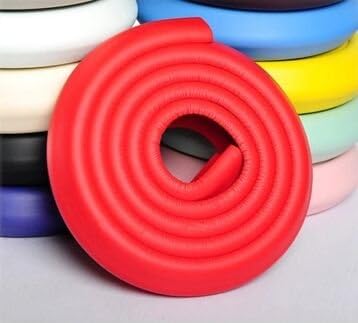 Interbusiness 2m Baby Infant Kids Edge Safe Foam Protective Stripe, Childrenproofing Home Safety Furniture Edge Corner Guard Bumpers Cushion (2m-red)