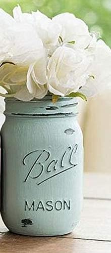x2 Blue Mason Jars- Custom Painted Mason Jar - Mason Jars - Mason Jar Vase - Painted Mason Jar - Mason Jar Decor -Painted Mason Jars Centerpiece