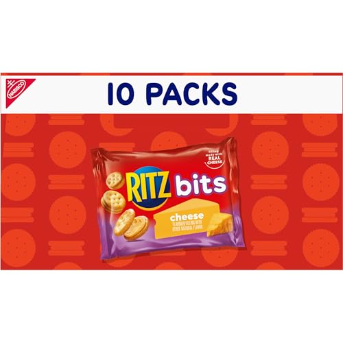 RITZ BITS CHEESE SANDWICH CRACKERS, LUNCH SNACKS, 10 SNACK PACKS