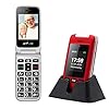 artfone-C10-Big-Button-Mobile-Phone-for-Elderly-Senior-Flip-Mobile-Phone-Dual-SIM-Unlocked-Card-with-24-Large-Screen-SOS-Button-Talking-Numbers-FM-Radio-Torch-and-Charging-Cradle-Red artfone C10 Big Button Mobile Phone for Elderly, Senior Flip Mobile Phone Dual SIM Unlocked Card with 2.4" Large Screen | SOS Button | Talking Numbers | FM Radio | Torch and Charging Cradle (Red)
