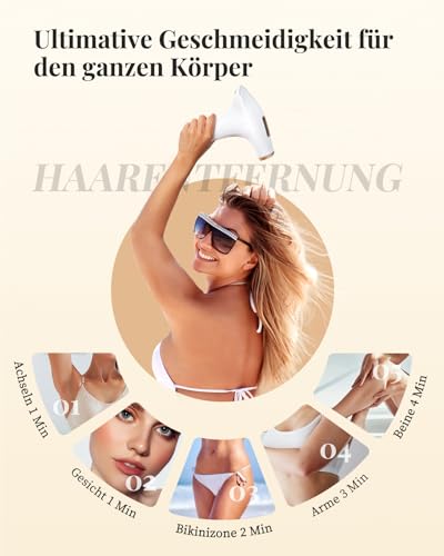 Haarlosy IPL Geräte Haarentfernung Laser - Schmerzfreie Haarentfernungsgerät mit 3 Erweiterte Funktionen HR/SC/RA, 9 Stufen, 999,900 Blitzen zu Hause für Frauen, Männer, Achseln, Bikini, Beine, Körper