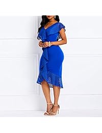 Verwin - Vestido de media pantorrilla para mujer, diseño de sirena