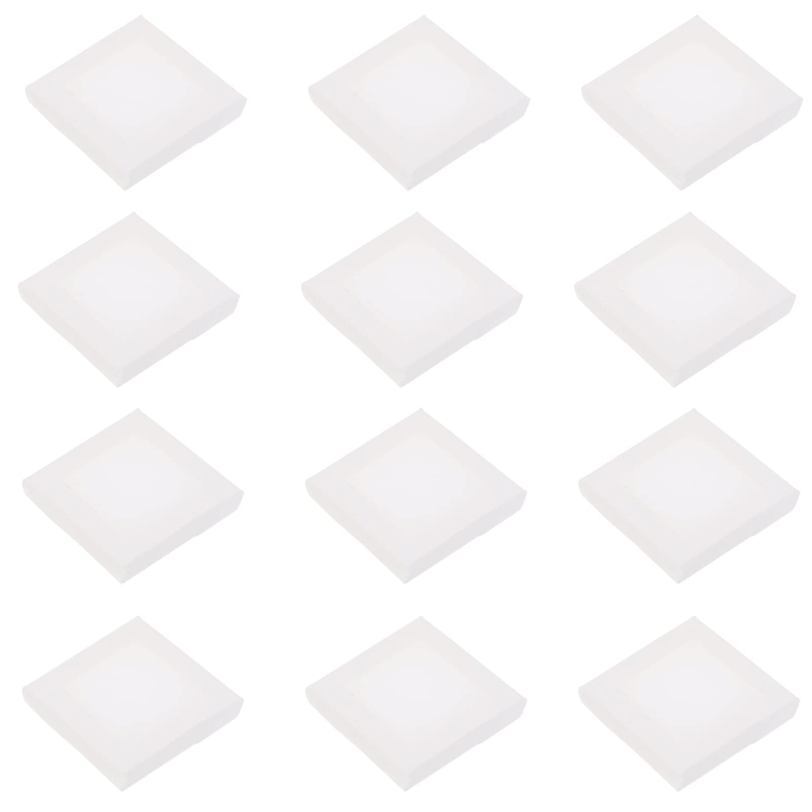 Wakauto 12pcs Mini Stretched Canvas Panels Small Cotton Canvas Boards DIY Square Blank Canvas Frame for Students Artist Oil Painting Craft Drawing White, 5X5cm (946083CQQ141)