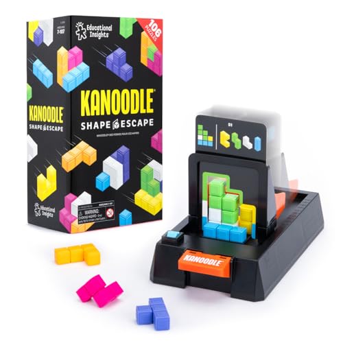 Educational Insights Kanoodle® Shape Escape – 3D Brain Teaser Puzzle, Tower Building & Shape Stacking Game, Timed Logic Challenge, Travel Games and Gifts for Kids, Teens, & Adults Ages 7+