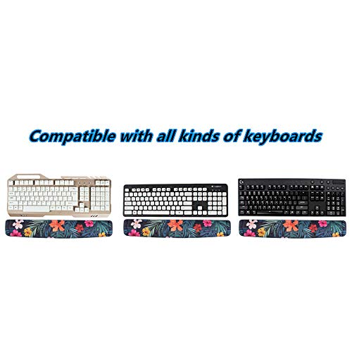 BRILA Ergonomic Memory Foam Keyboard Wrist Rest Support Pad Cushion for Computer, Laptop, Office Work, PC Gaming - Massage Holes Design - Easy Typing Wrist Pain Relief (Floral Keyboard Pad) - Thumbnail 6